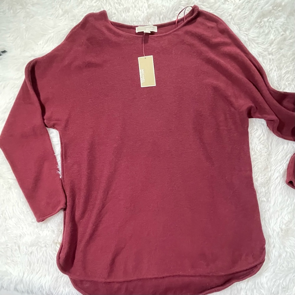 MICHAEL Michael Kors Burgundy Long Sleeve Blouse - XL